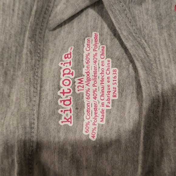 Sparkle heart long sleeve tee girl 12 months - Picture 3 of 3